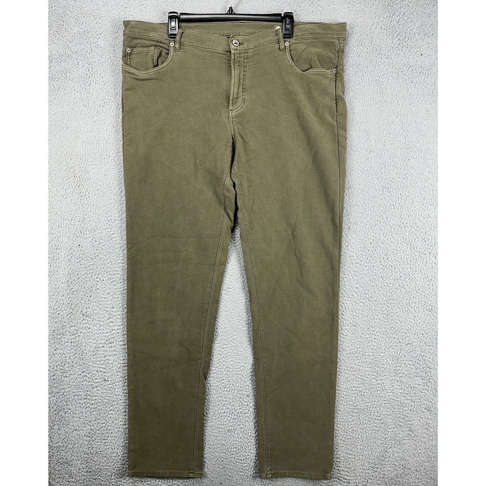 Faherty Straight Jeans Mens 40 Olive Green Casual 5‎ Pocket Stretch Denim Pants